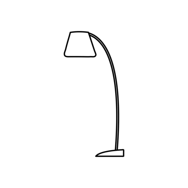 Zemin lambası dekorasyonu izole edilmiş simge beyaz arkaplan doğrusal — Stok Vektör