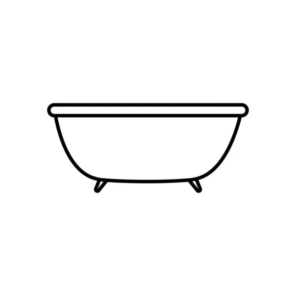 Bañera higiene baño aislado icono blanco fondo lineal — Vector de stock