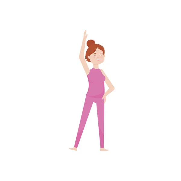 Mujer joven practicando actividad de yoga — Archivo Imágenes Vectoriales