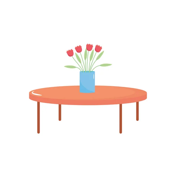 탁자 위에 걸려 있는 점화 된 꽃 장식 — 스톡 벡터