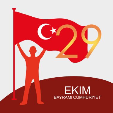 29 ekim Cumhuriyet Bayrami kutlu olsun, Türkiye Cumhuriyeti Günü, ulusal bayrak taşıyan kişi