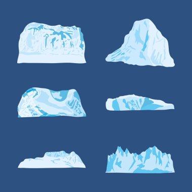 Buzdağları simgesi seti, renkli tasarım