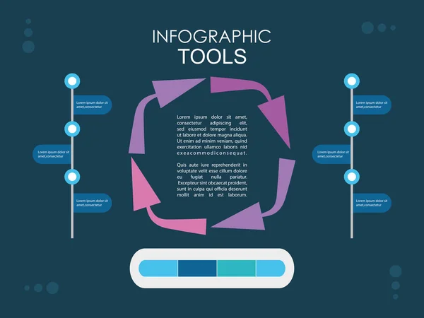 Design de elementos infográficos com ferramentas e ícones de setas — Vetor de Stock