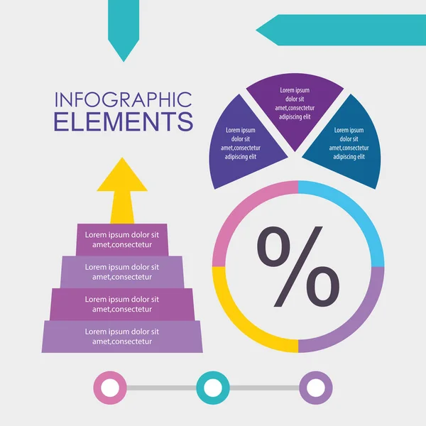 Infografikai elemek tervezése színes nyilakkal — Stock Vector