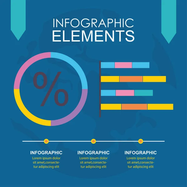 Infographic στοιχεία σχεδιασμού με πολύχρωμα μπαρ — Διανυσματικό Αρχείο