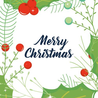 Dekoratif ökseotu olan mutlu noel mektupları dizaynı