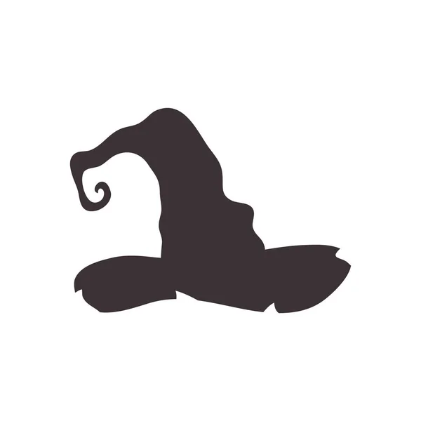 Icône chapeau de sorcière, style silhouette — Image vectorielle