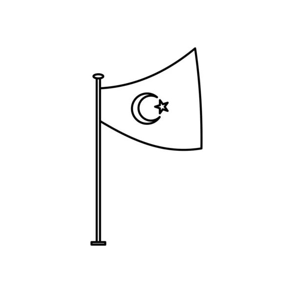 Icono de la bandera de pavo, estilo de línea — Vector de stock