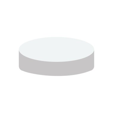 yuvarlak beyaz podyum simgesi, düz stil