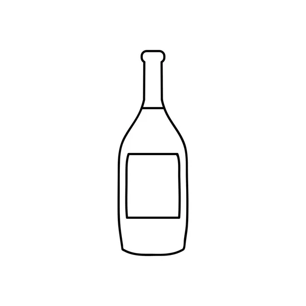 Icône de bouteille de vin, style ligne — Image vectorielle