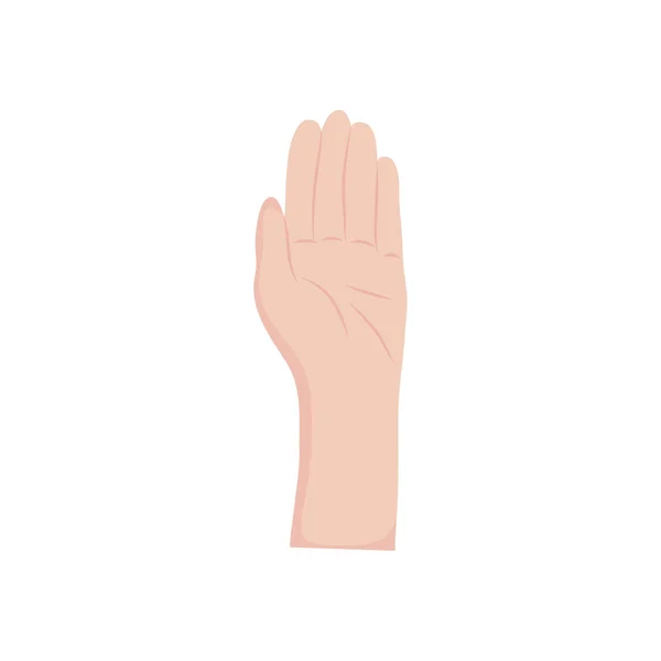 Hand omhoog pictogram, platte stijl — Stockvector