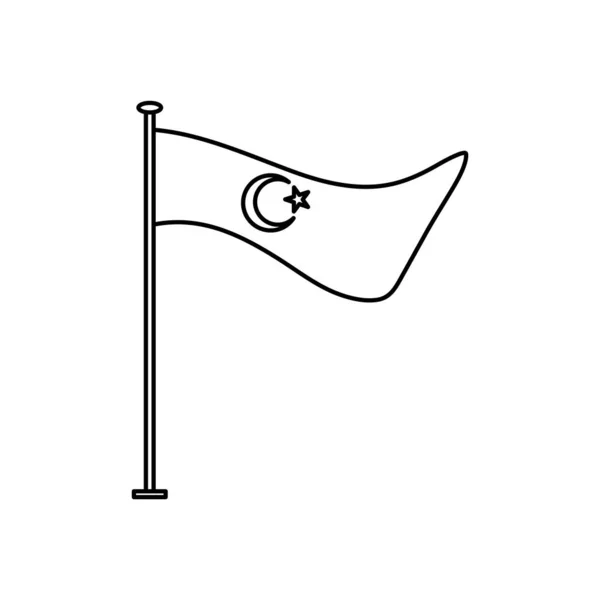 Icono de bandera de pavo, estilo de línea — Vector de stock