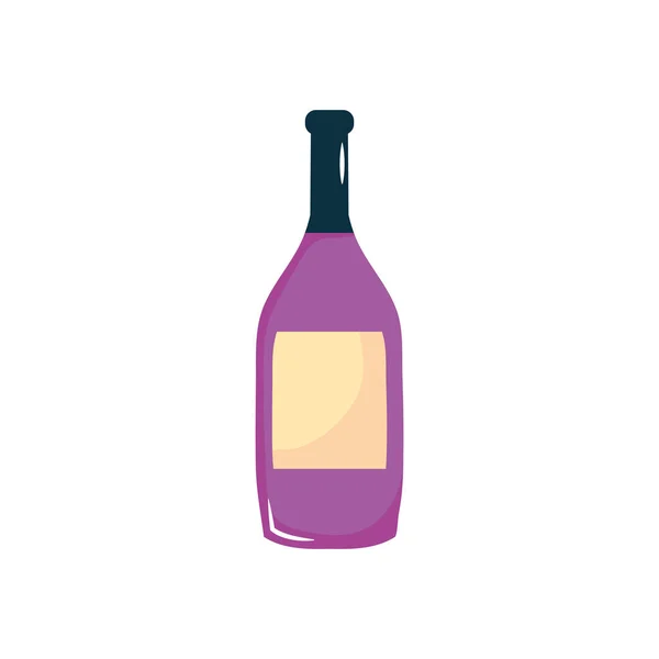 Icon of wine bottle, flat style — Stock Vector