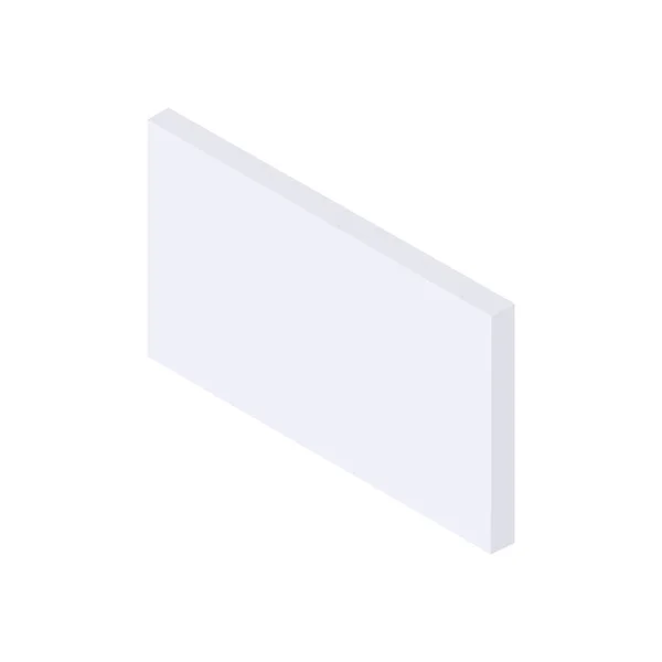 Witte lange rechthoek blanco doos, platte stijl — Stockvector