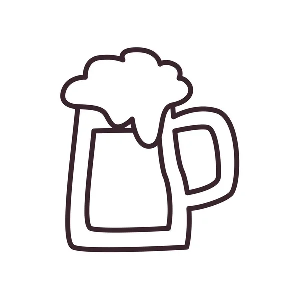 Beer glass line style icon vector design — Stock Vector