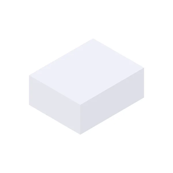 Kaidesel ya da dikdörtgen beyaz kutu simgesi, düz biçim — Stok Vektör
