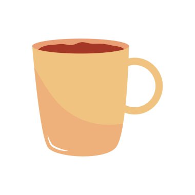 Kahve kupası simgesi, düz stil