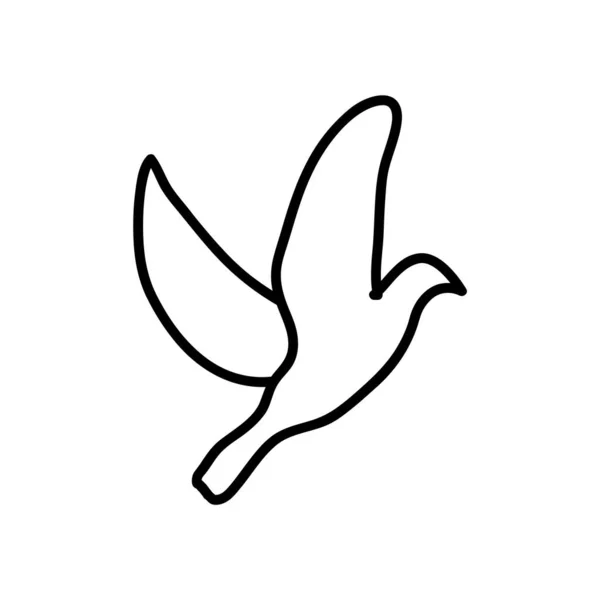 Ícone pomba pássaro, estilo de linha — Vetor de Stock
