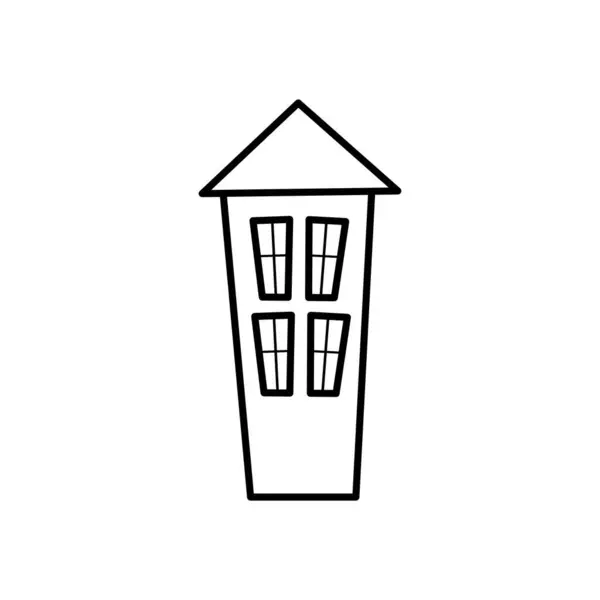 Icono de torre de terror, estilo de línea — Archivo Imágenes Vectoriales