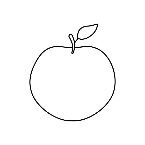 Icono de la fruta de manzana, estilo de línea — Vector de stock