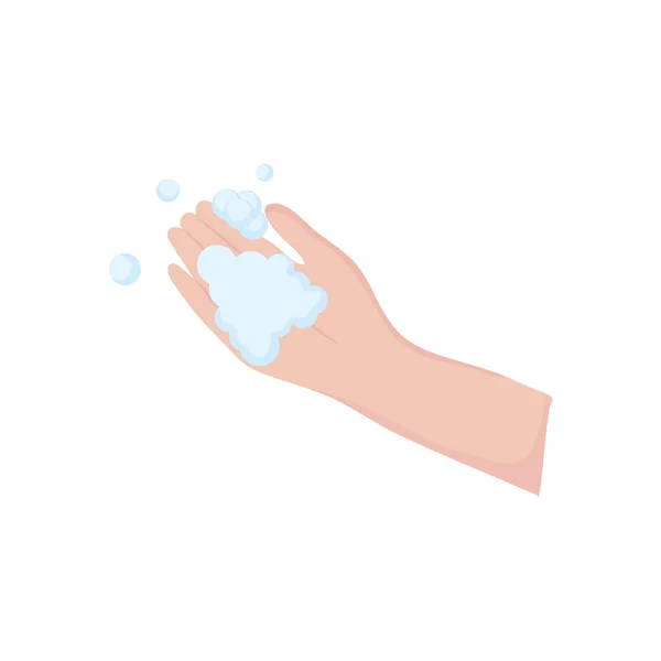 Kéz szappan hab ikon, lapos stílus — Stock Vector