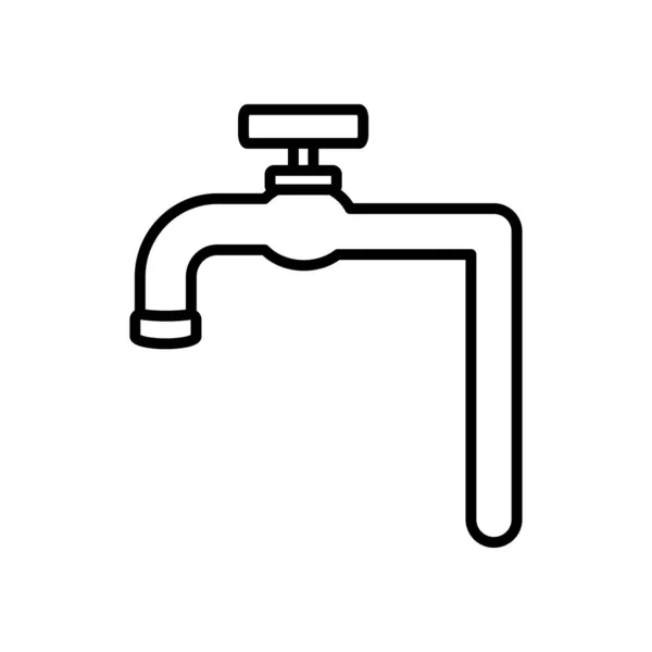 Ícone de torneira de água, estilo de linha — Vetor de Stock