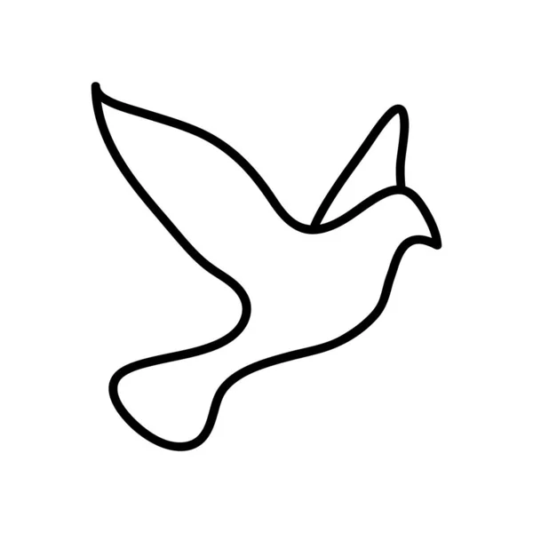 Ícone de pomba pássaro, estilo de linha — Vetor de Stock