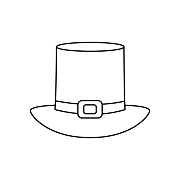 Chapeau de pèlerin icône, style ligne — Image vectorielle