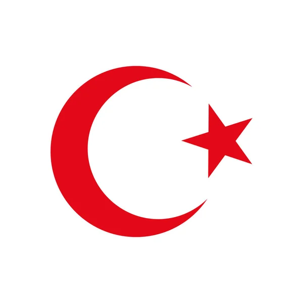 月牙土耳其图标,扁平型 — 图库矢量图片