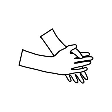 El yıkama hareketi, çizgi tarzı.