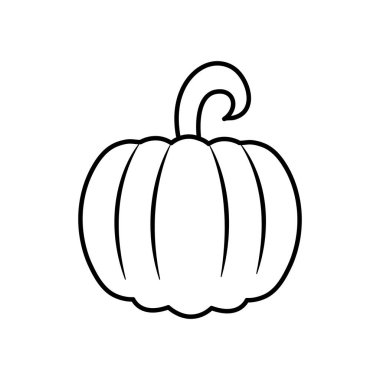 çizgi film balkabağı ikonu, çizgi tarzı