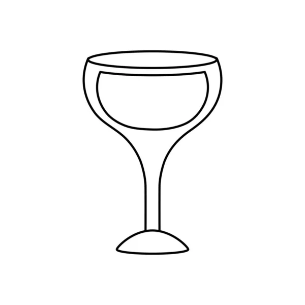 Wijnglas icoon, lijn stijl — Stockvector