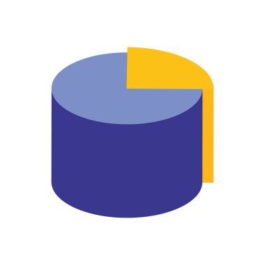 3d pasta grafiği simgesi, düz stil