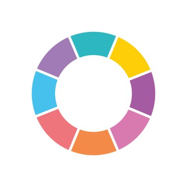 bilgi ögeleri konsepti, renkli yuvarlak diyagram simgesi