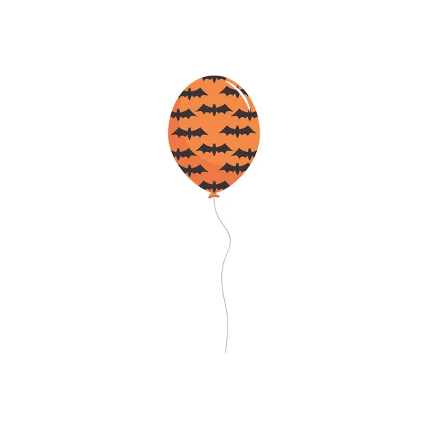 Halloween koncept, ballong med fladdermöss design, platt stil — Stock vektor
