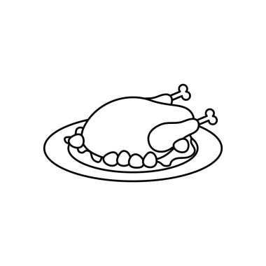 Kızarmış hindi ikonu, sıra tarzı.