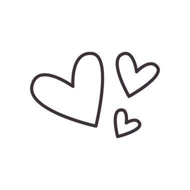 Hearts günlük etiket satır biçim vektör tasarımı