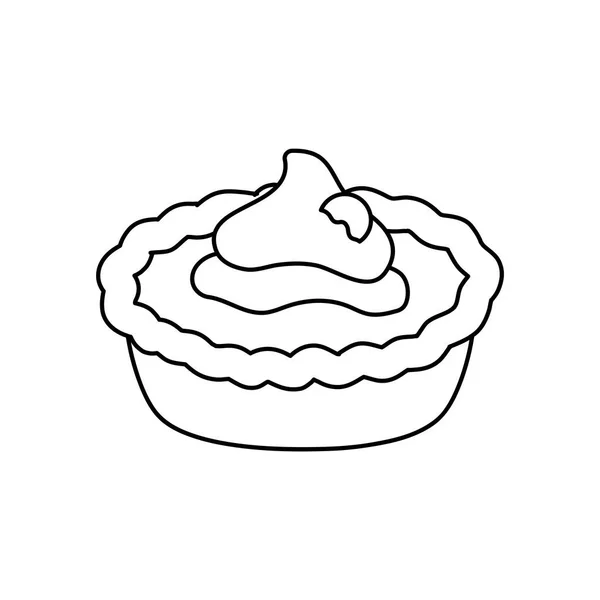 Ícone de torta doce, estilo de linha —  Vetores de Stock