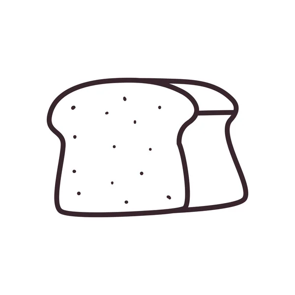 Bread of bakery line style icon vector design — Stock Vector