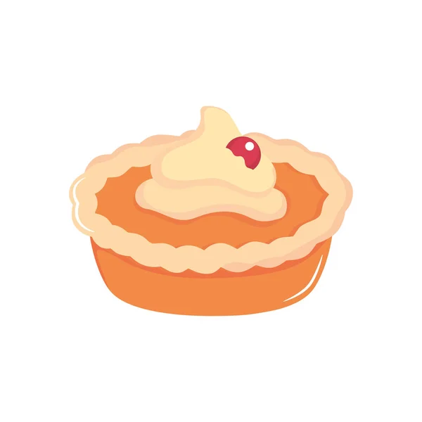 Icône de tarte sucrée, style plat — Image vectorielle
