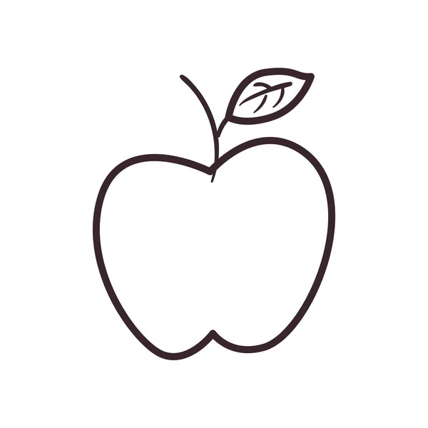 Äpple frukt linje stil ikon vektor design — Stock vektor