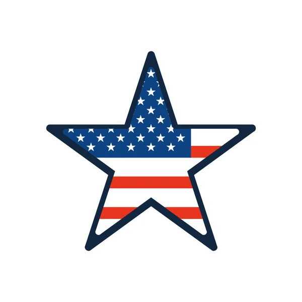 Star with usa flag design — Stock Vector