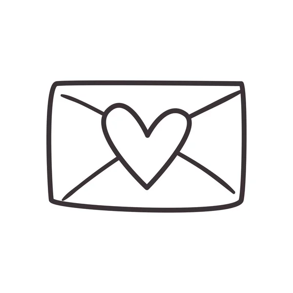 Kärlekskort med hjärta dagliga klistermärke stil ikon vektor design — Stock vektor