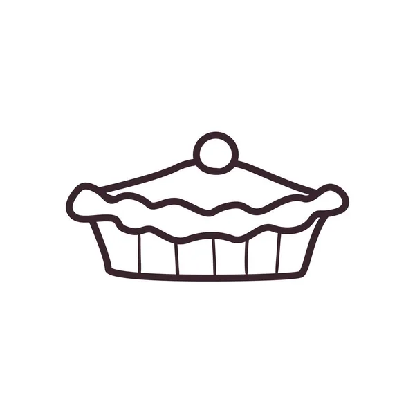 Sweet cake line style icon vector design — Stock Vector