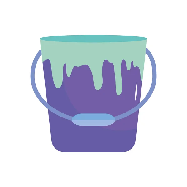 Icon of paint bucket, flat style — Stock Vector
