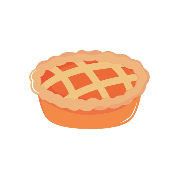 Apple pie icon, flat style — Stock Vector