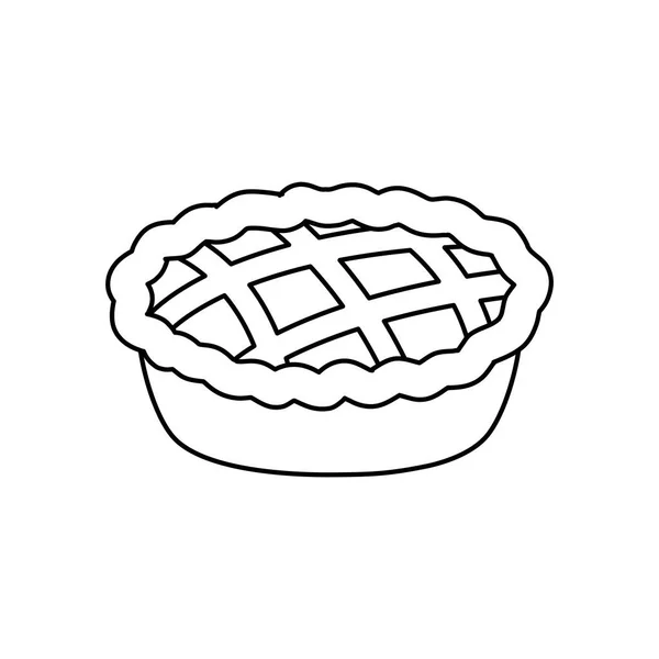 Icono de pastel de manzana, estilo de línea — Vector de stock