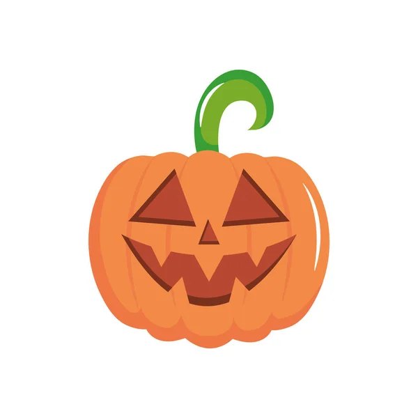 Icono de calabaza de Halloween, estilo plano — Vector de stock