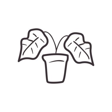 pot günlük etiket satır biçim vektör tasarımı içinde bitki