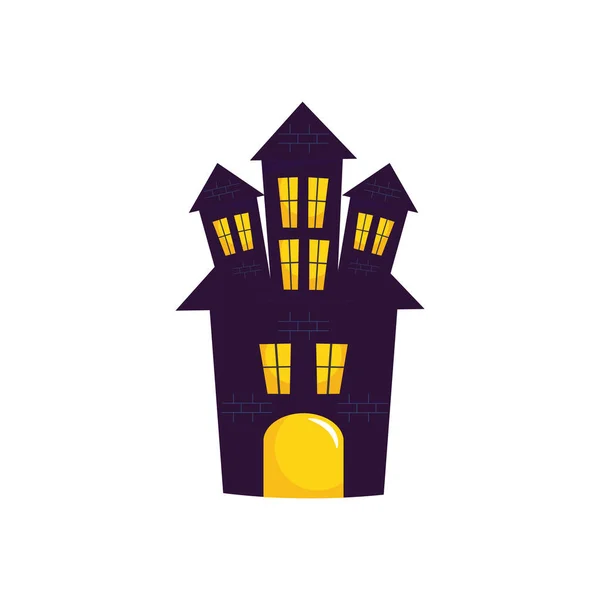 Icon of horror castle, flat style — Stock Vector